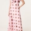 Polka Dot Cowl Neck Maxi Dress
