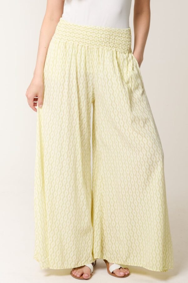 Patterned Wide Leg Trousers