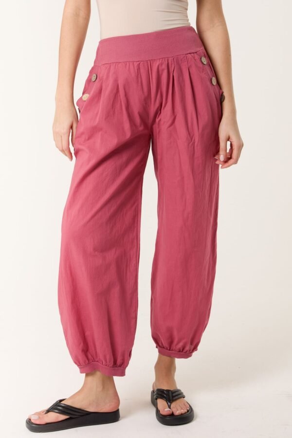 2026/05/1000488114.jpg Button Pocket Cotton Harem Trousers