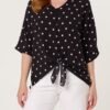2026/06/1000441914.jpg Black Polka Dot Tie Front Top – One Size