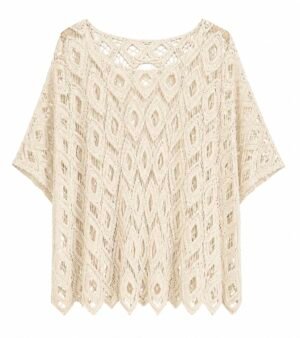 Crochet Diamond Top – Cream & White
