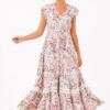 Pastel Paisley Floral Maxi Dress