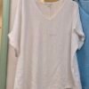 Luna Linen Cotton Blend V-Neck Top