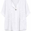 Cotton Floral Embroidered Top – One Size