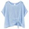 2026/06/1000442439.jpg Mesh Washed Linen Ruched Top – One Size