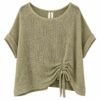 2026/06/1000442442.jpg Mesh Washed Linen Ruched Top – One Size