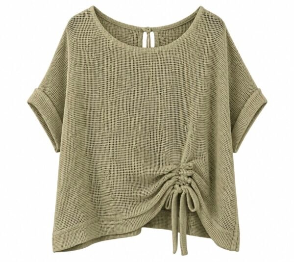2026/06/1000442442.jpg Mesh Washed Linen Ruched Top – One Size