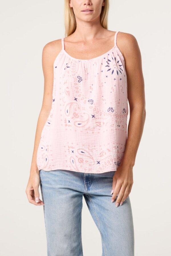 Bandana Cheescloth Strappy Top
