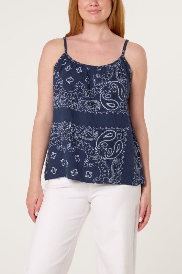 Bandana Cheescloth Strappy Top