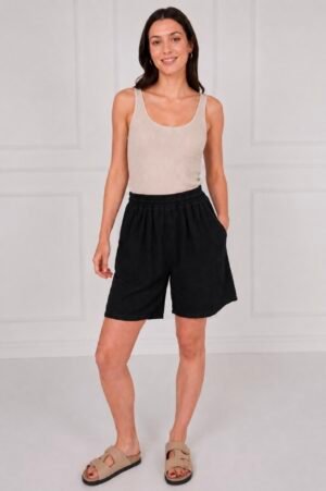Washed Linen Blend Shorts