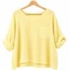 Washed Linen One Pocket Top – One size