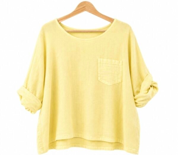 Washed Linen One Pocket Top – One size