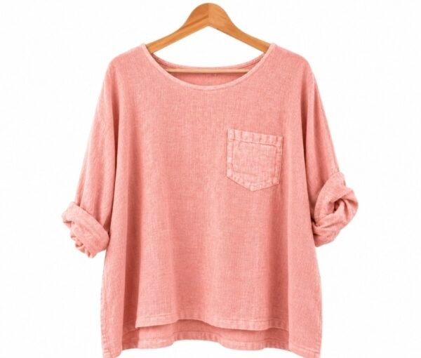 Washed Linen One Pocket Top – One size