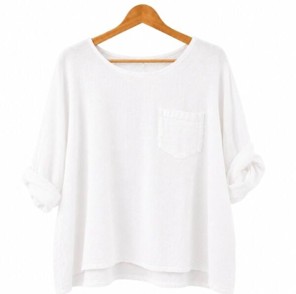 Washed Linen One Pocket Top – One size