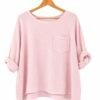 Washed Linen One Pocket Top – One size