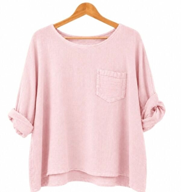 Washed Linen One Pocket Top – One size