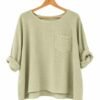 Washed Linen One Pocket Top – One size