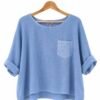 Washed Linen One Pocket Top – One size