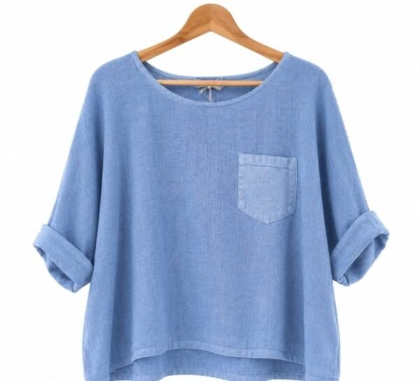 Washed Linen One Pocket Top – One size