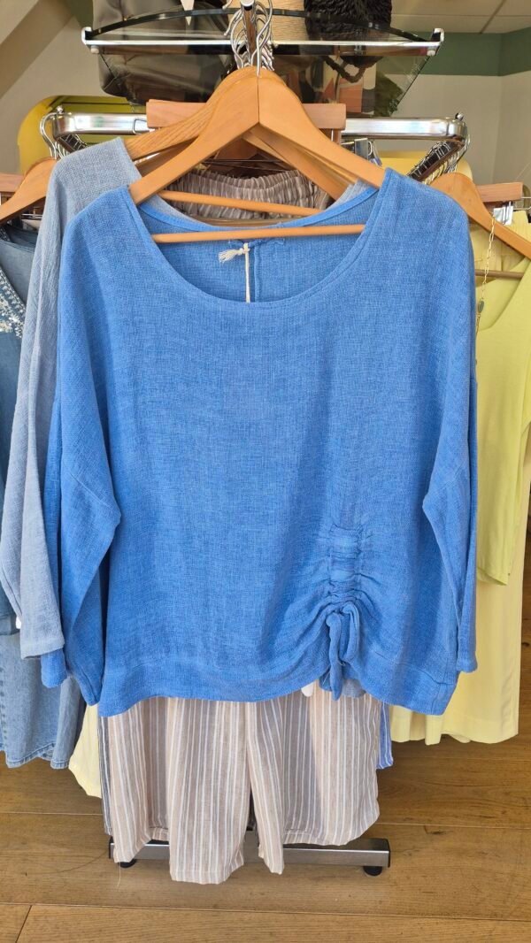 2026/06/1000449273-1-scaled.jpg Ruched side Linen Blend Top