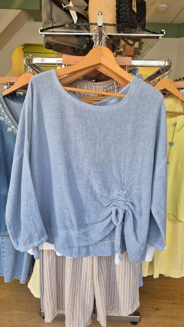 2026/06/1000449274-1-scaled.jpg Ruched side Linen Blend Top