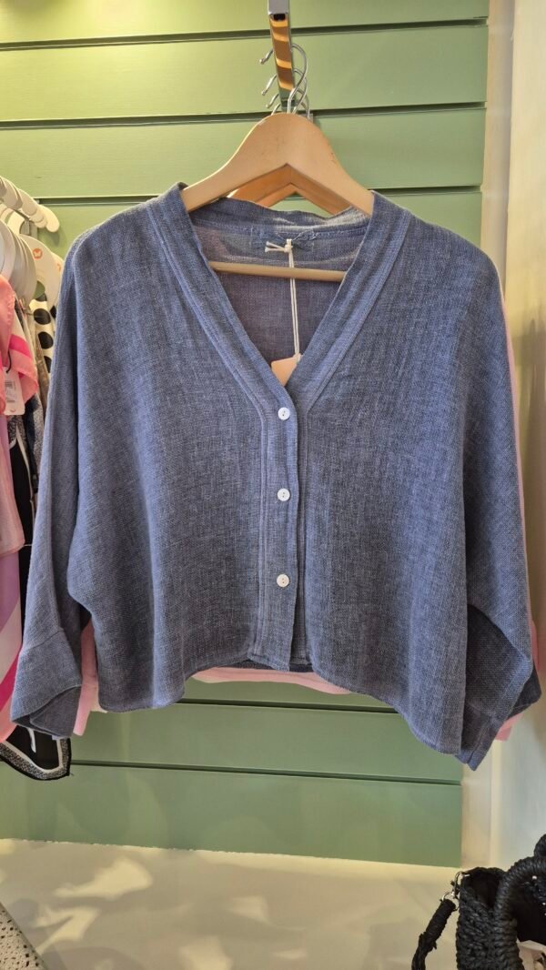 Linen Blend Button Cardigan