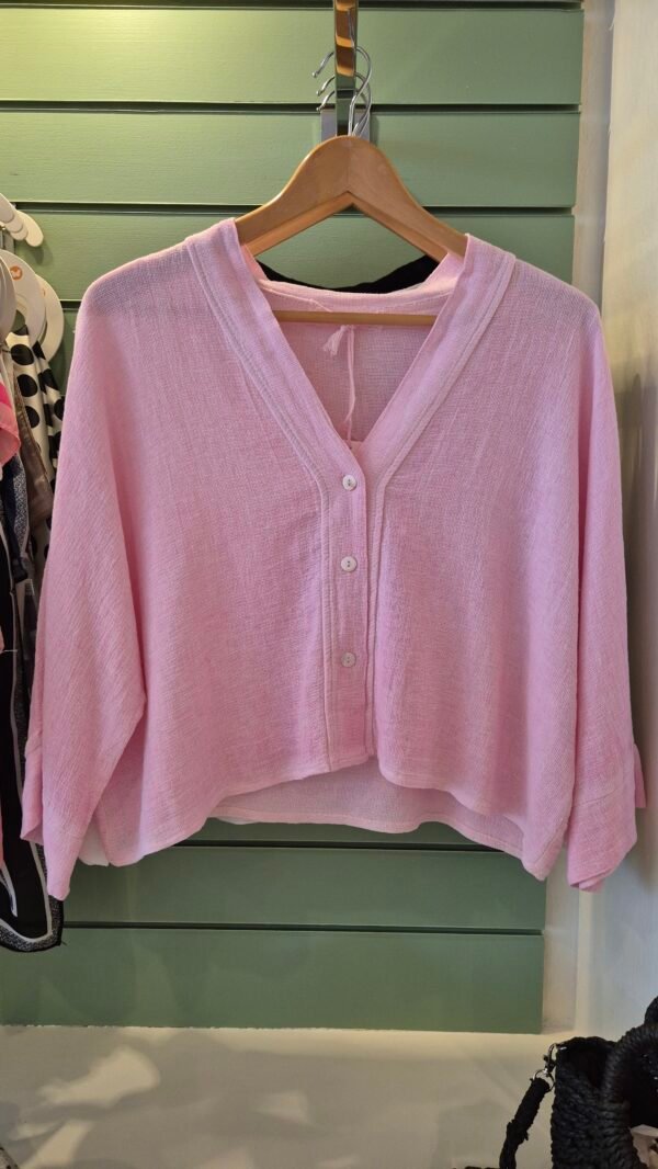 Linen Blend Button Cardigan