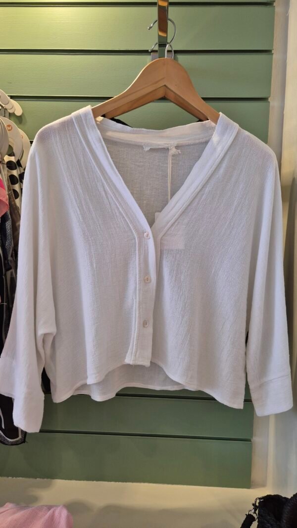 Linen Blend Button Cardigan