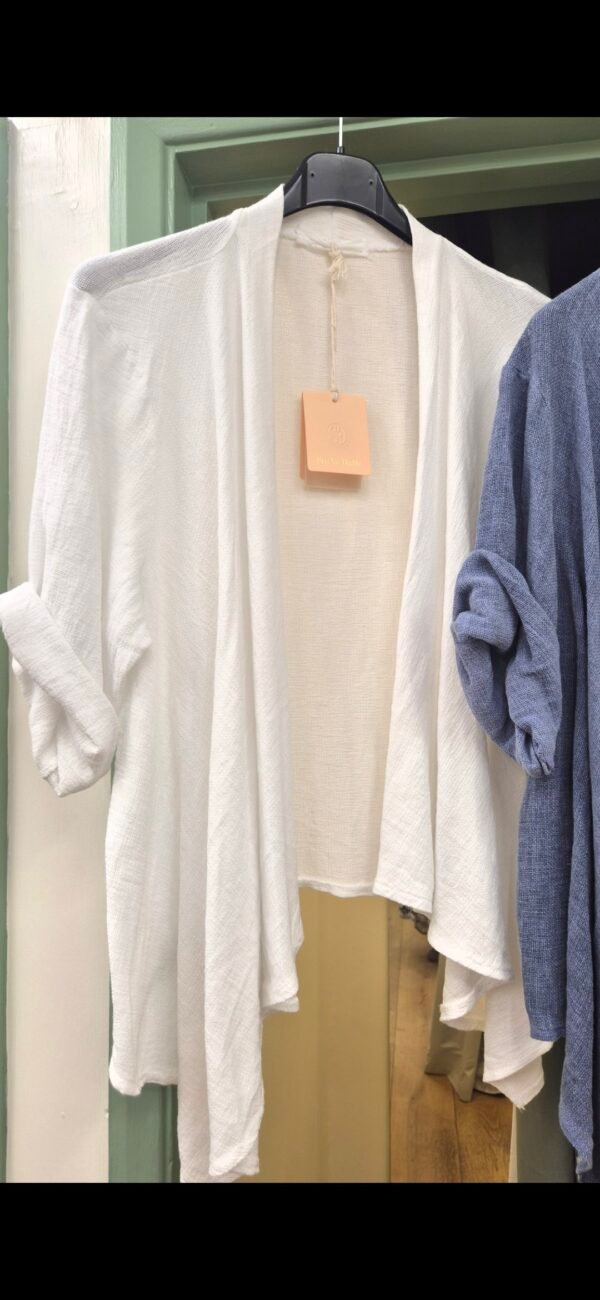 Linen Blend Waterfall Shrug – One Size