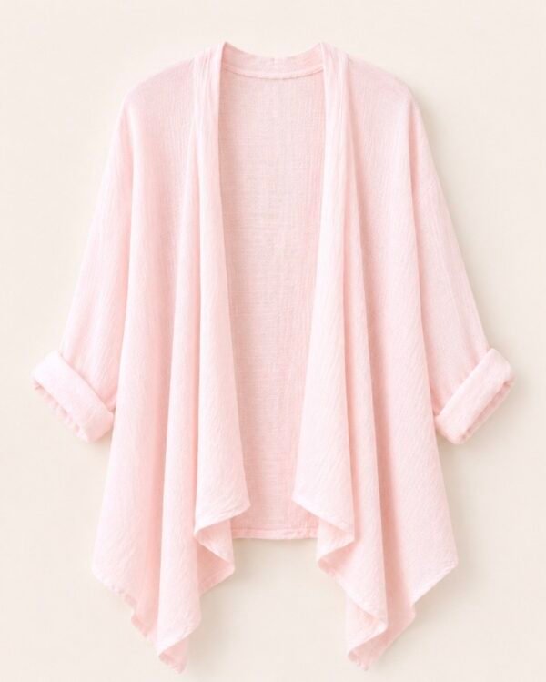 Linen Blend Waterfall Shrug – One Size