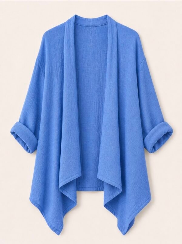 Linen Blend Waterfall Shrug – One Size