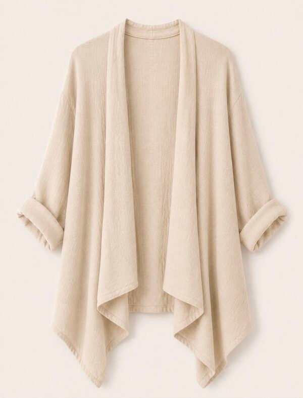 Linen Blend Waterfall Shrug – One Size
