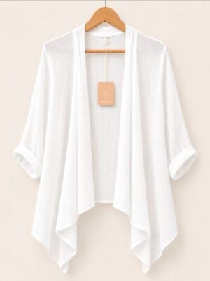 Linen Blend Waterfall Shrug – One Size