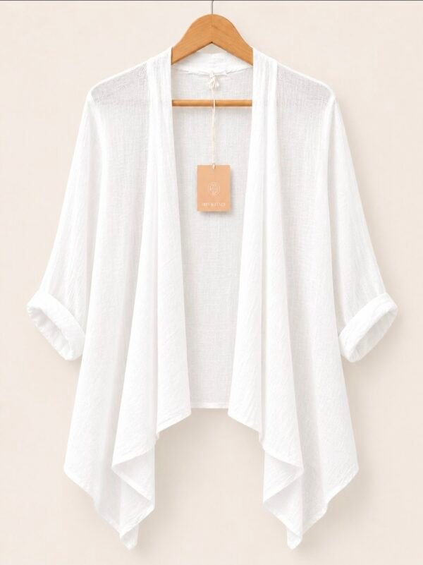Linen Blend Waterfall Shrug – One Size