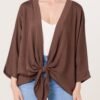 Lightweight Tie Front Kimono Shrug