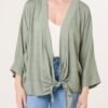 Lightweight Tie Front Kimono Shrug