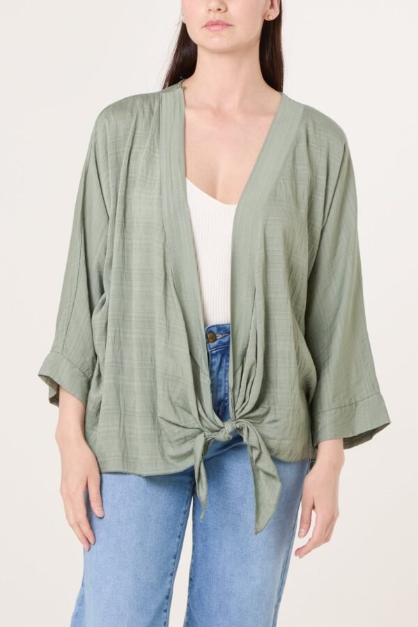 Lightweight Tie Front Kimono Shrug