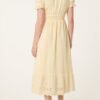 Broderie Anglaise V-Neck Midi Dress- Lemon