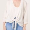 Lightweight Tie Front Kimono Shrug