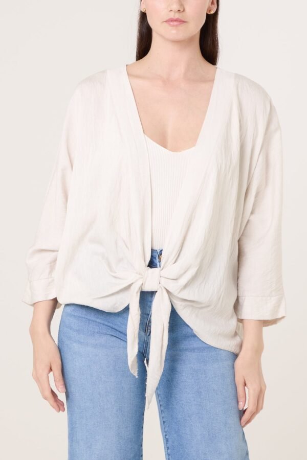 Lightweight Tie Front Kimono Shrug