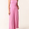 Pink Bandeau Wide Leg Jumpsuit