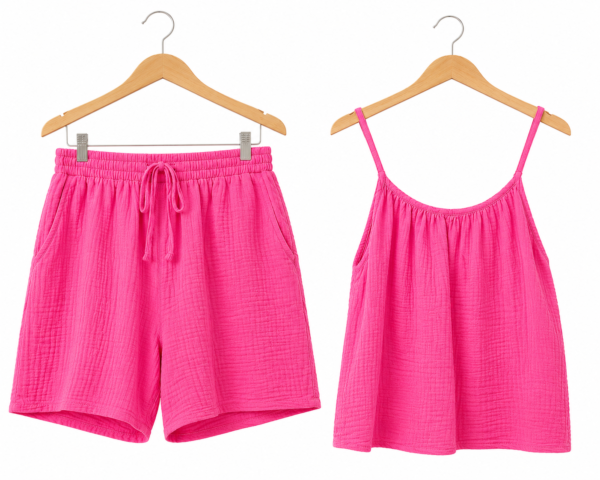 Cheesecloth Cami & Shorts Co-Ord Set – One Size