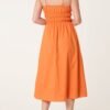 Orange Smocked Midi Dress