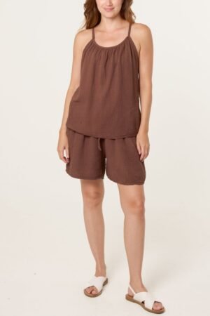 Cheesecloth Cami & Shorts Co-Ord Set – One Size