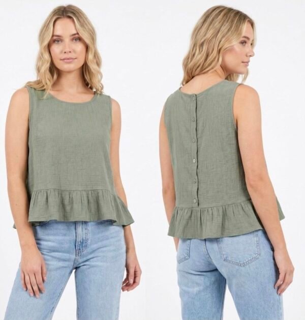 Crinkle Frill Vest Top