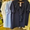 Ruffle Neck Frill Sleeve Blouse