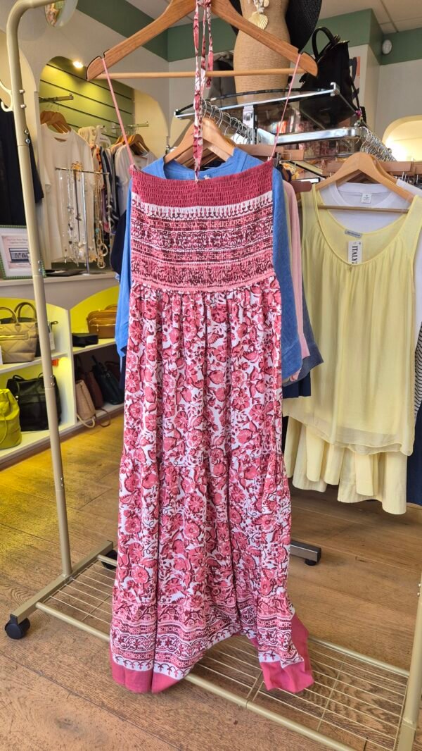 Floral Print Shirred Bust Bandeau Dress