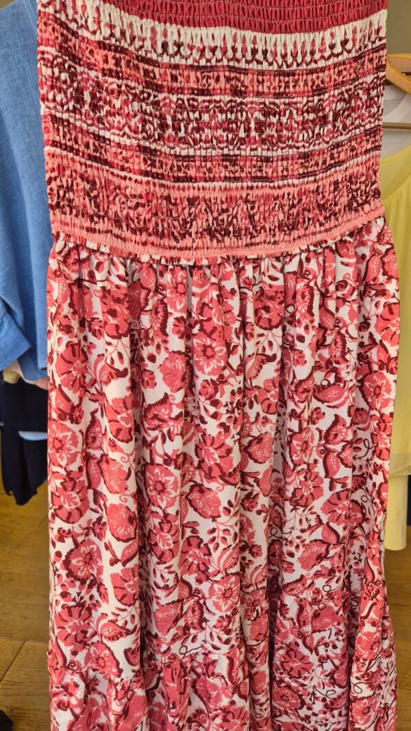 Floral Print Shirred Bust Bandeau Dress