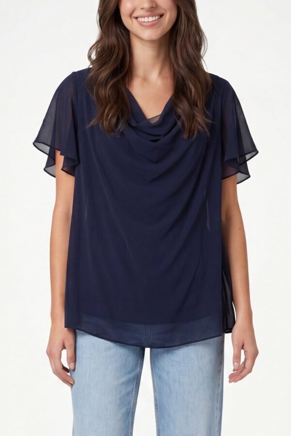 Chiffon Cowl Neck Blouse