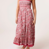 Floral Print Shirred Bust Bandeau Dress